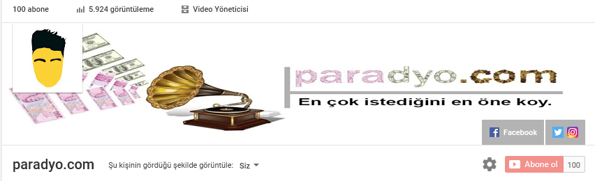 Paradyo youtube 100 abone