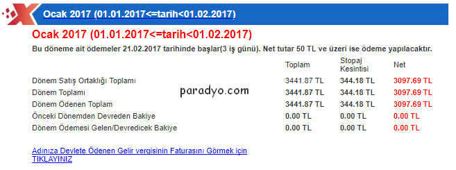 xticaret paradyo ocak 2017