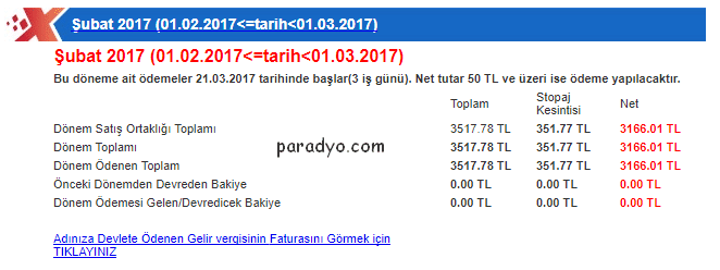 xticaret paradyo şubat 2017